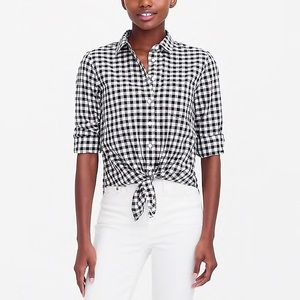 J.Crew Factory Checkered Printed Tie Waist…